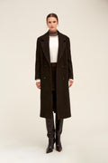 Dynamic Fit Notch Collar Wool-Blend Brown Coat