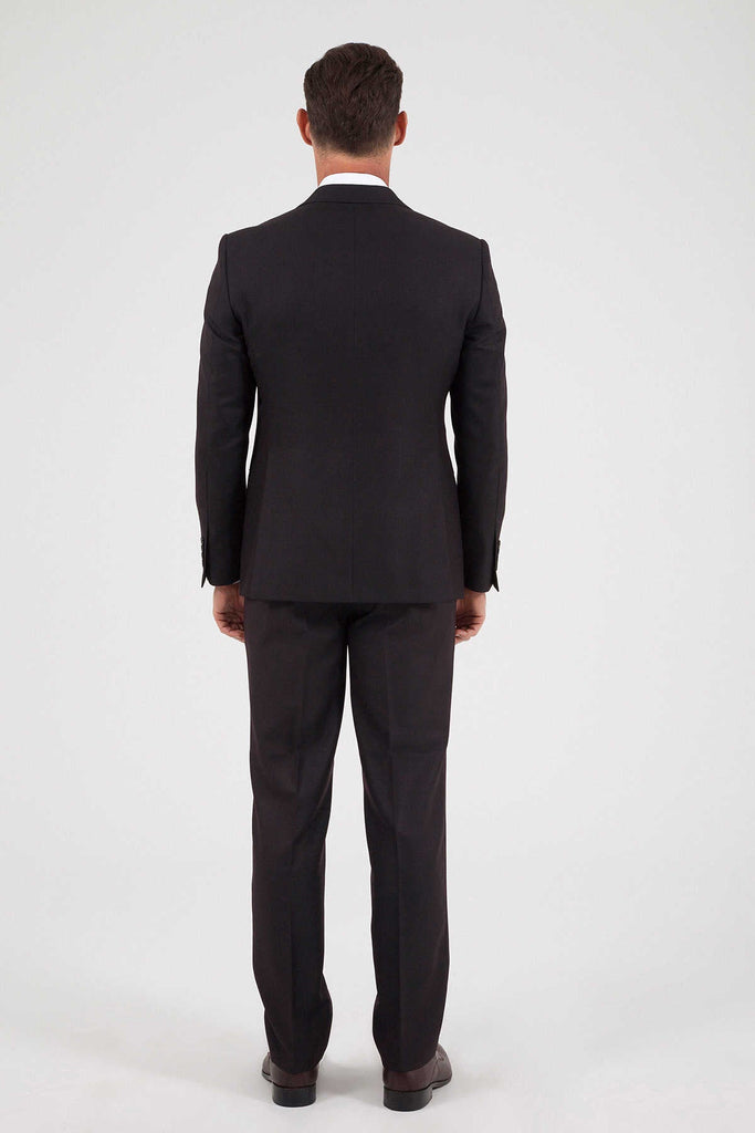 Dynamic Fit Notch Lapel Patterned Burgundy Classic Suit