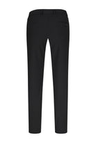 Black tailored trousers with a sleek, straight-leg cut and subtle side pockets.