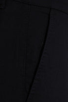 Dynamic Fit Side Pocket Low Waist Cotton Black Casual Pants