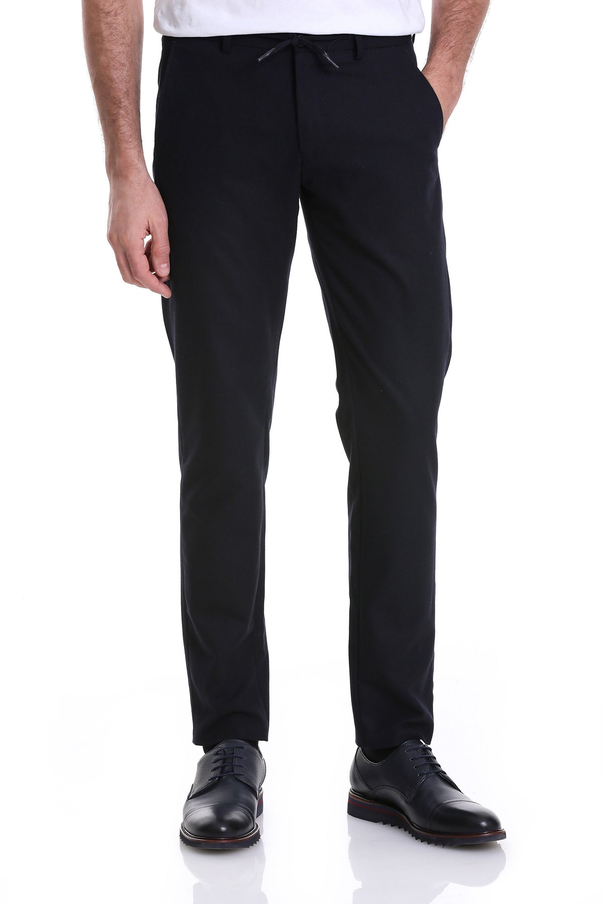 Dynamic Fit Side Pocket Low Waist Navy Jogger Pants - SAYKI