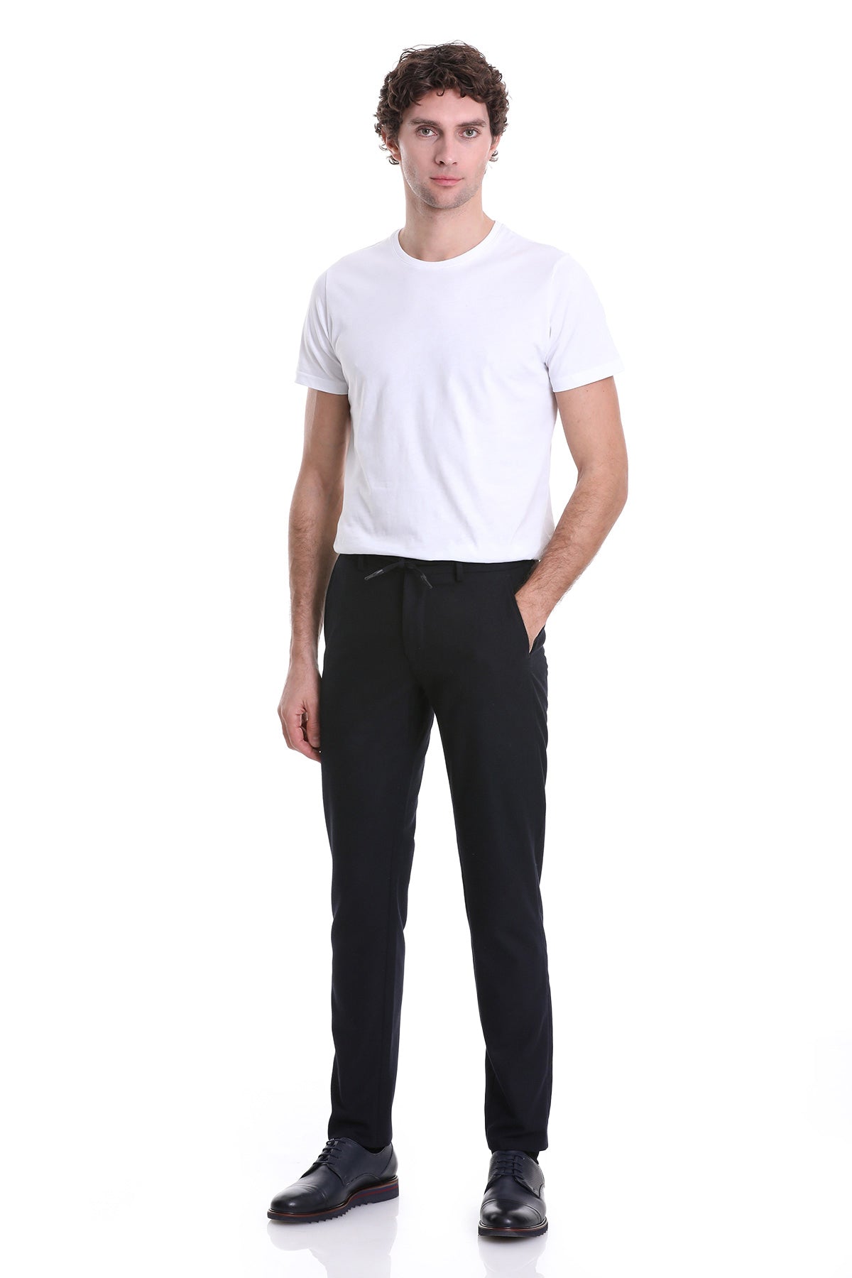 Dynamic Fit Side Pocket Low Waist Navy Jogger Pants - SAYKI