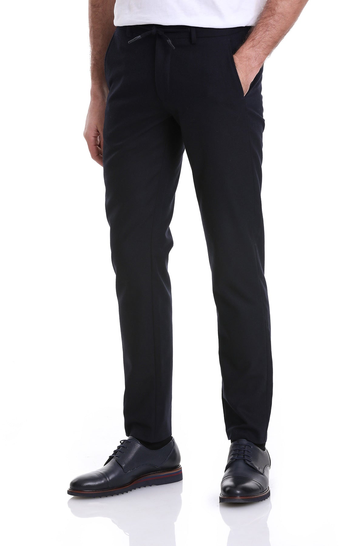 Dynamic Fit Side Pocket Low Waist Navy Jogger Pants - SAYKI