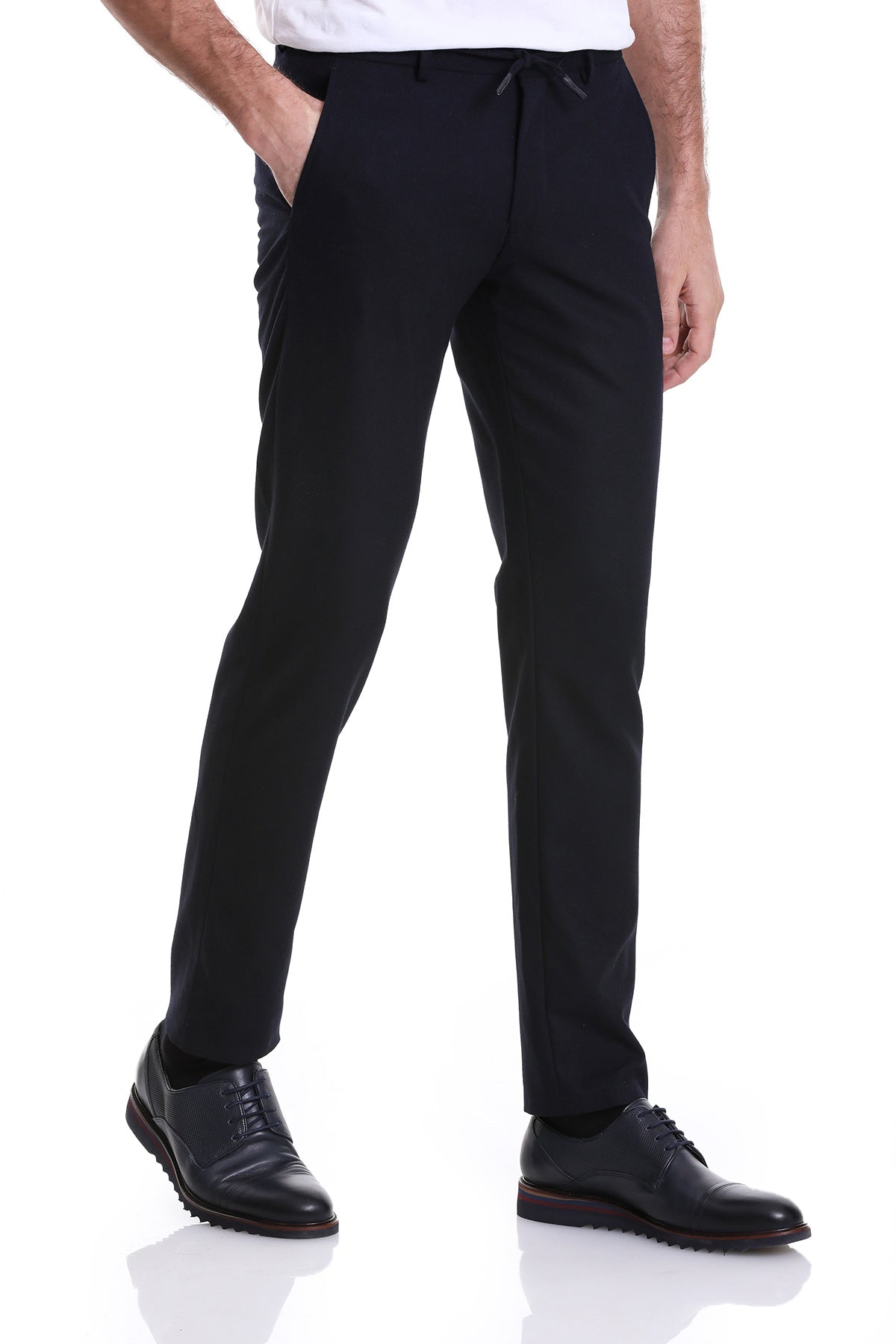 Dynamic Fit Side Pocket Low Waist Navy Jogger Pants - SAYKI