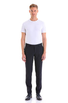 Dynamic Fit Side Pocket Low Waist Unpleated Wool Black