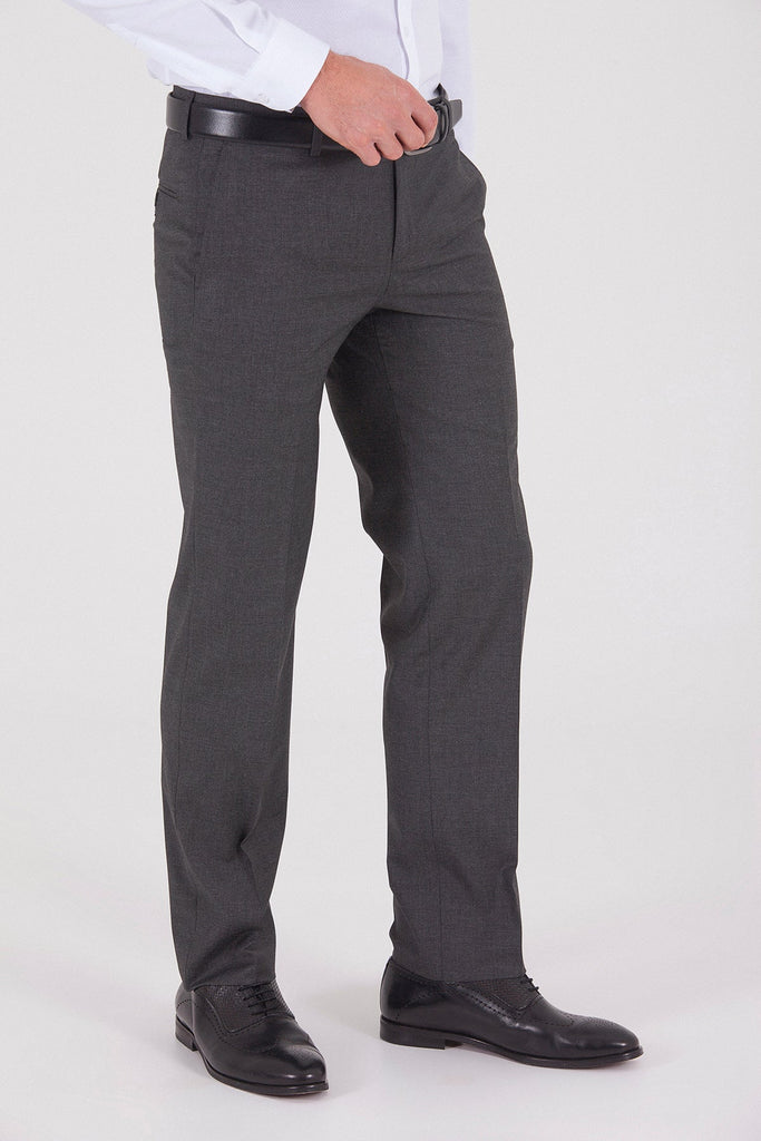 Dynamic Fit Side Pocket Low Waist Unpleated Wool Dark Gray
