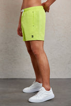 Dynamic Fit Side Pocket Plain Quick Dry Green Swim Trunks