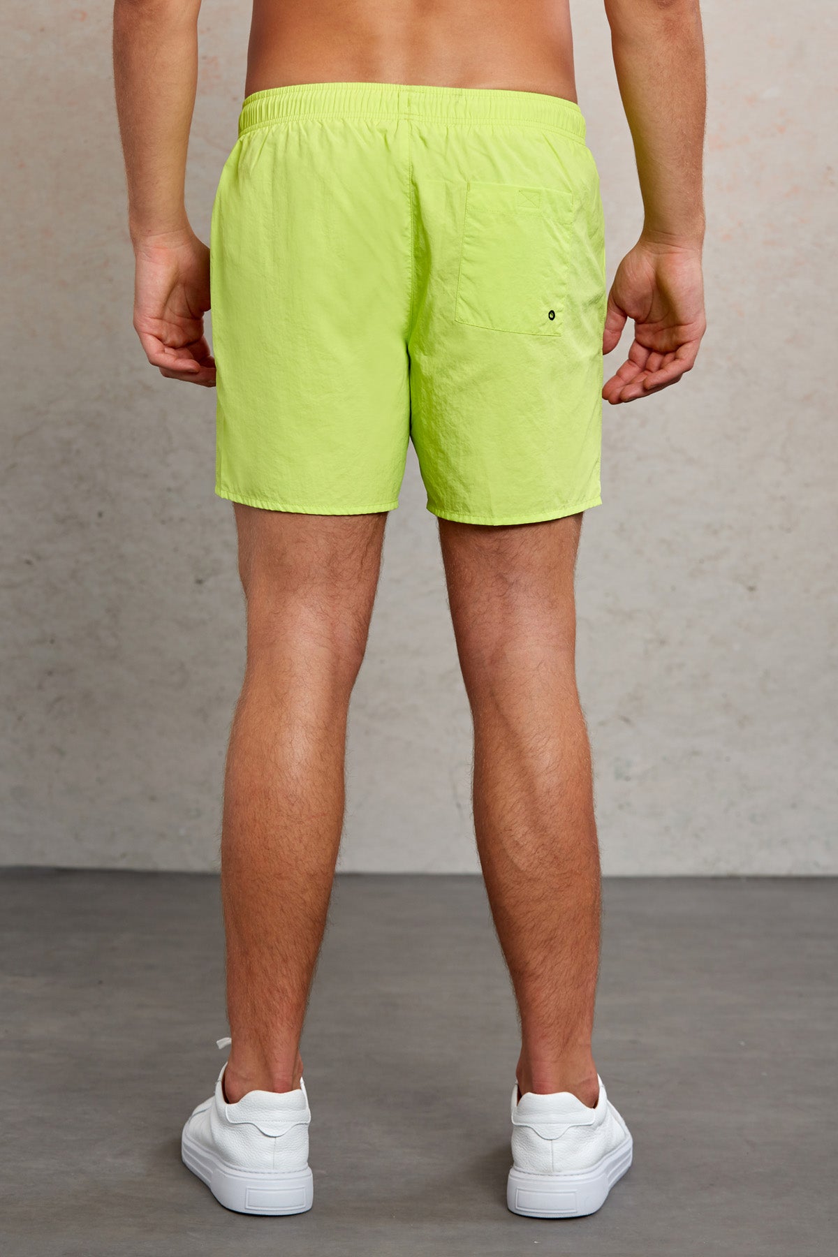 Dynamic Fit Side Pocket Plain Quick Dry Green Swim Trunks