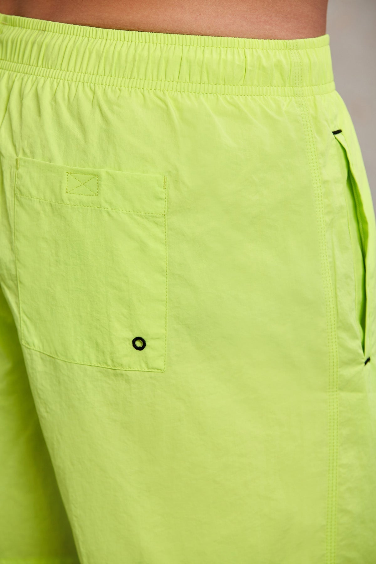 Dynamic Fit Side Pocket Plain Quick Dry Green Swim Trunks