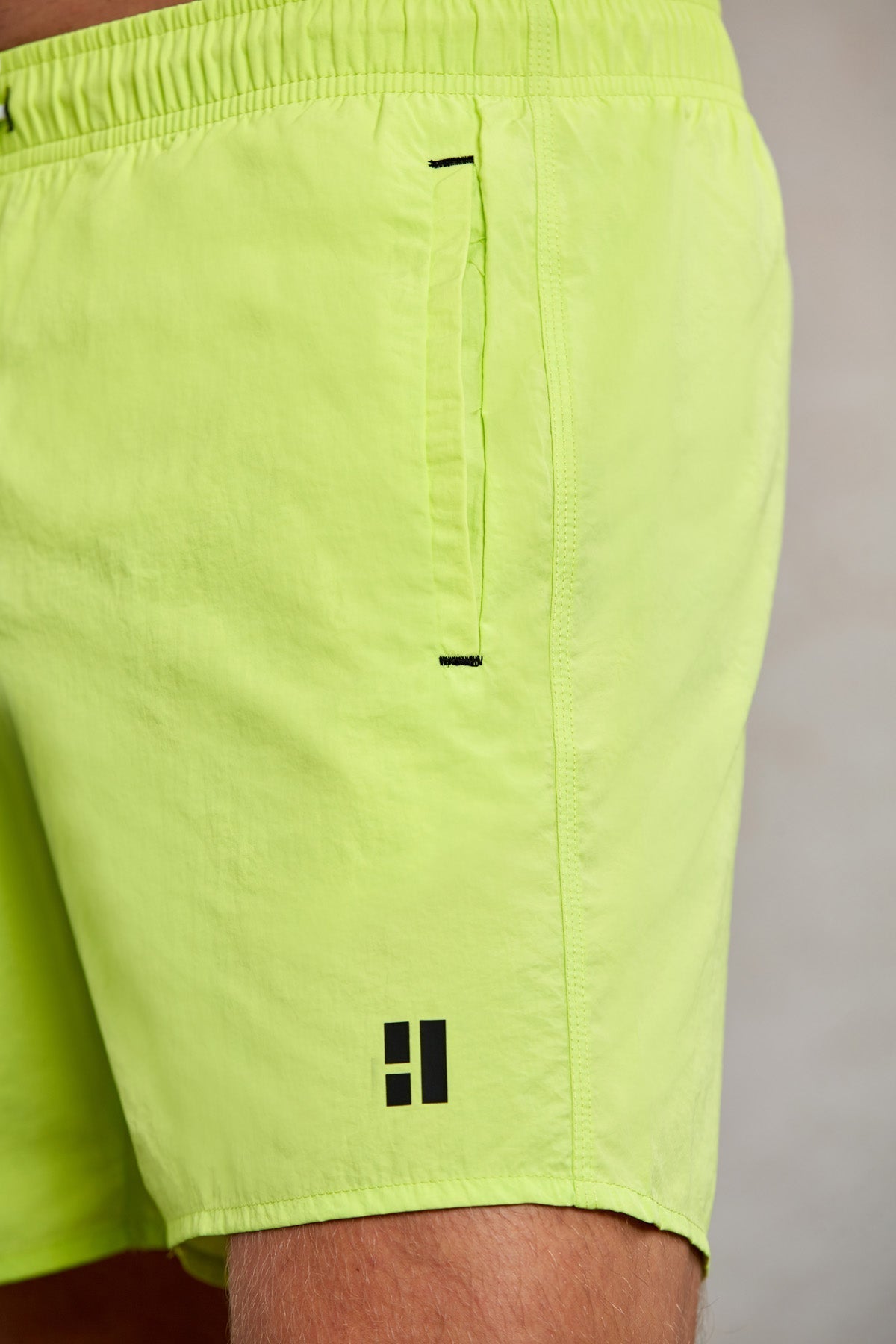 Dynamic Fit Side Pocket Plain Quick Dry Green Swim Trunks