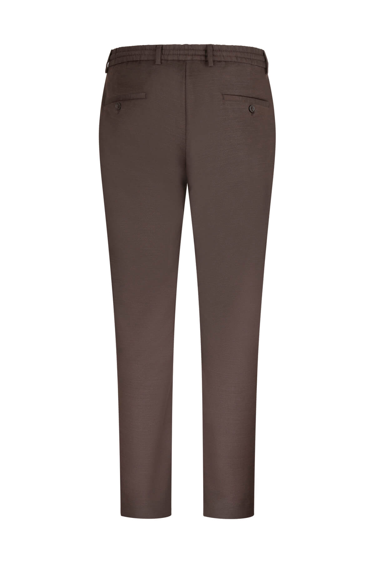 Dynamic Fit Wool Blend Low Waist Brown Dress Pants - SAYKI