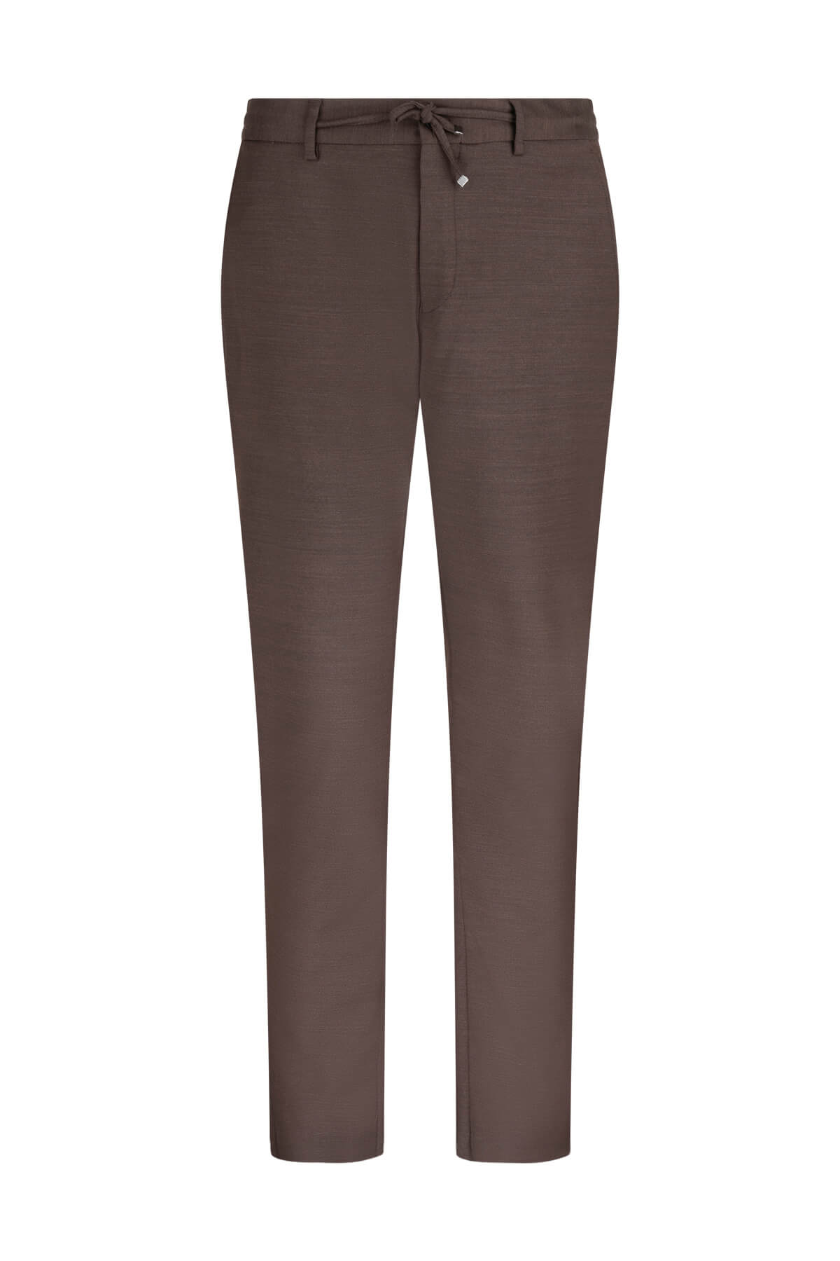 Dynamic Fit Wool Blend Low Waist Brown Dress Pants - SAYKI