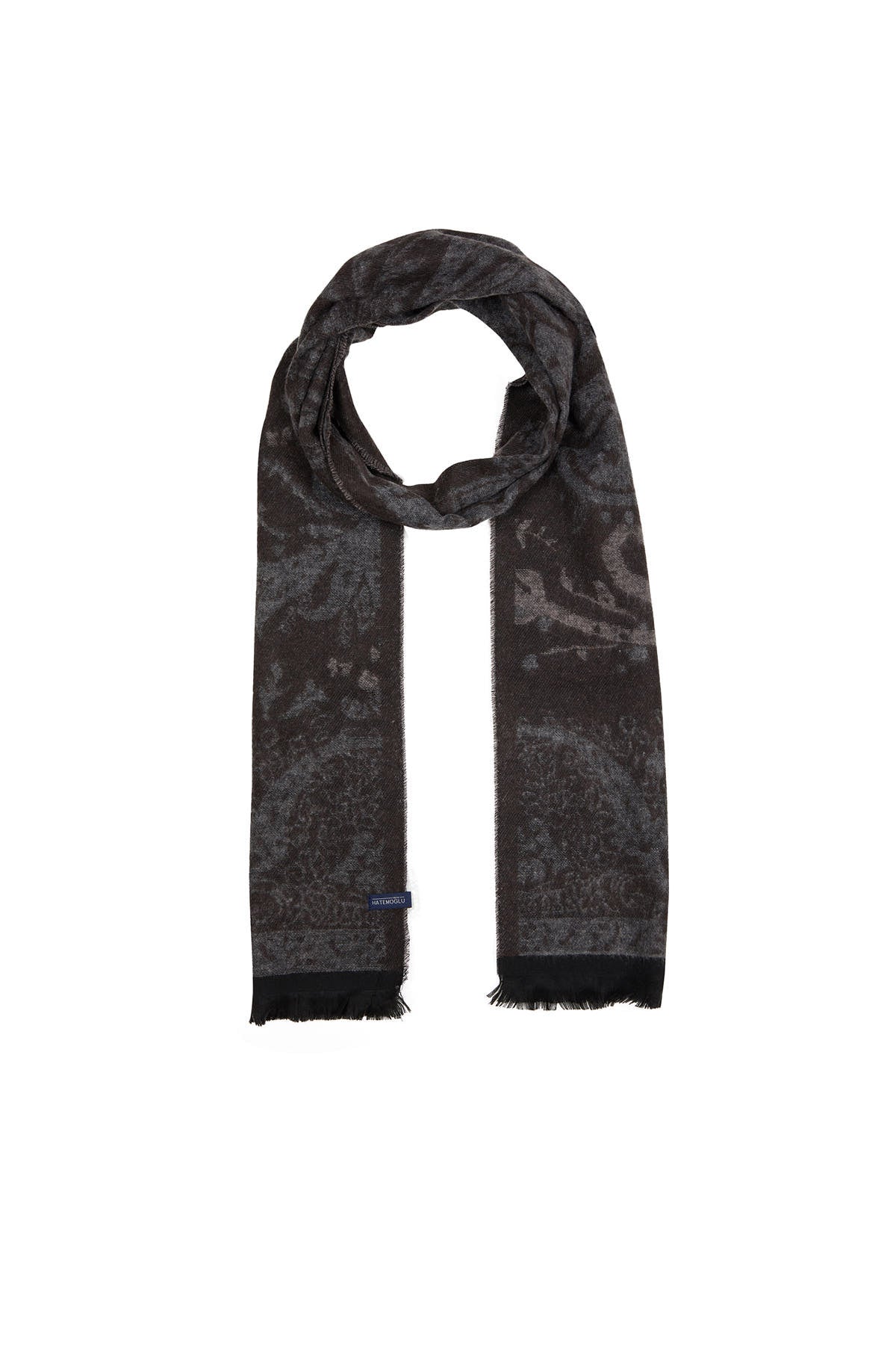 Floral Black - Gray Scarf - MIB