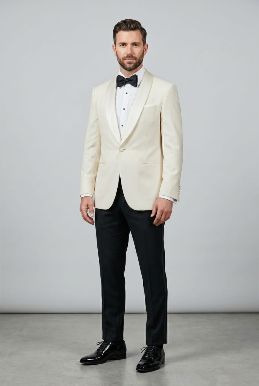 Ivory dinner jacket for summer black tie and warm-weather formal events