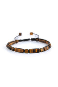Golden-Brown Striped Natural Stone Bracelet