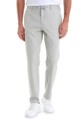 Gray Dynamic Fit Pin Stripe Linen-Blend Jogger Pants