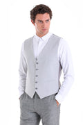 Gray Slim Fit Louis Vest Padded