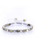 Gray Square-Cut Natural Stone Bracelet