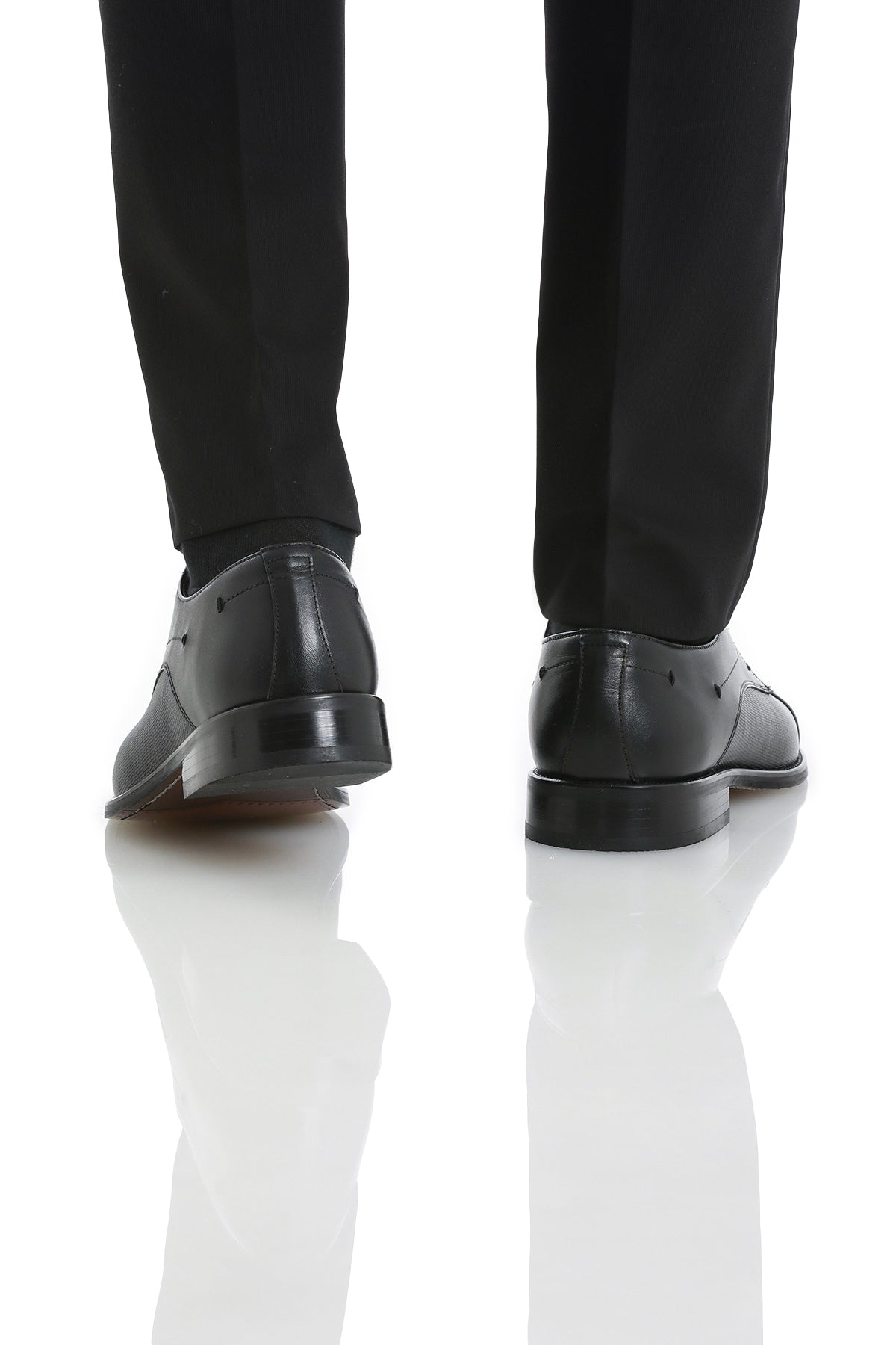 Lace Up 100% Leather Black Aniline Classic Shoes - SAYKI