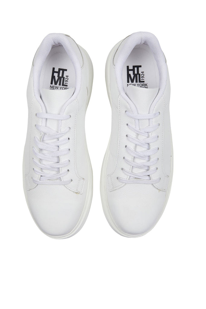Lace Up 100% Leather Sneakers - Sneakers