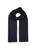 Leaf Patterned Brown - Navy Scarf