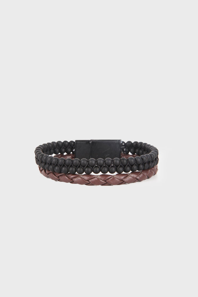 Leather Black - Brown Bracelet MIB