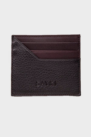 Leather Brown Card Case - Wallet