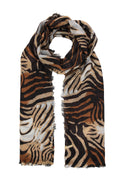 Leopard Patterned Wool Scarf