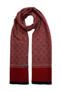 Light Burgundy Wave Patterned Double-Sided Scarf