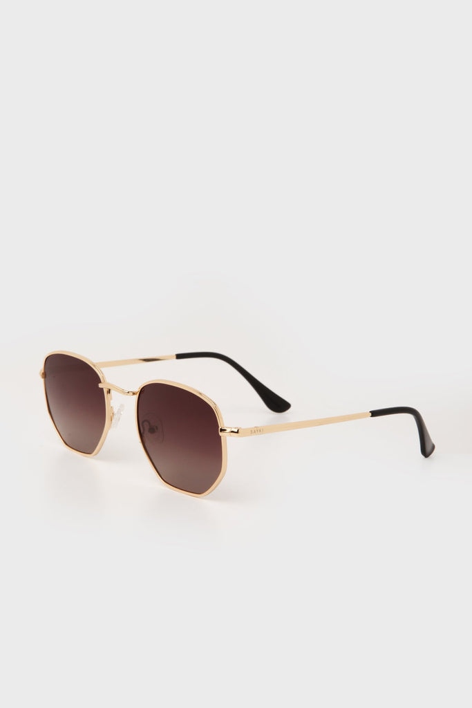 Metal Gold-Brown Sunglasses - MIB