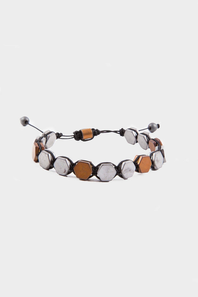 Natural Stone Gray - Brown Bracelet - Gray - Brown / STD /
