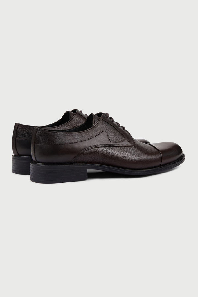 Navy. Classic Lace-Up Shoes in 100% Genuine Leather - SAYKI
