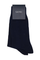 Navy Cotton Blend Socket Socks - SAYKI