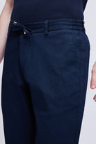 Navy Dynamic Fit Side Pocket Cotton Jogger Pants - SAYKI