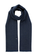 Navy - Gray Grid Patterned Scarf