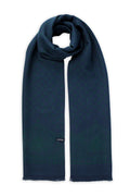 Navy - Green Ornate Edge Patterned Scarf