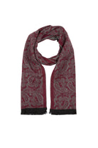 Paisley Patterned Burgundy - Gray Scarf - MIB