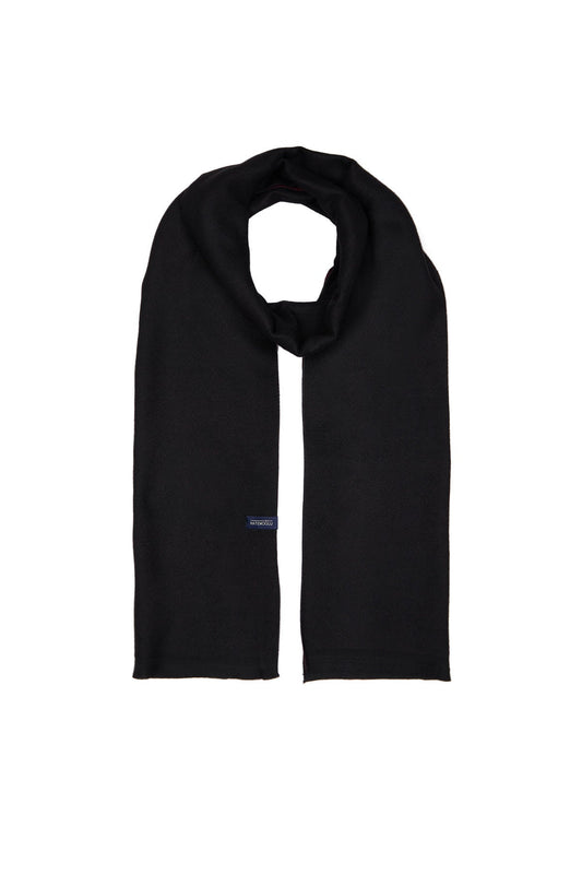 Plain Double-Sided Black Scarf - SAYKI