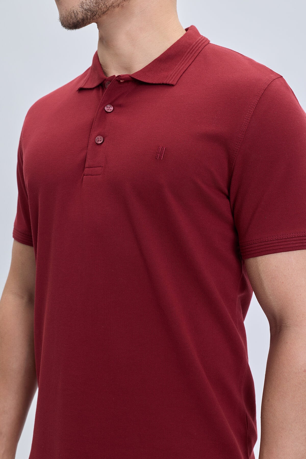 Regular Fit 100% Cotton Burgundy Polo T-Shirt L / R / Burgundy