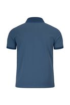 Regular fit cotton indigo polo t-shirt with short sleeves and matching ribbed collar and cuffs in navy blue