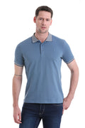 Regular Fit 100% Cotton Indigo Polo T-Shirt