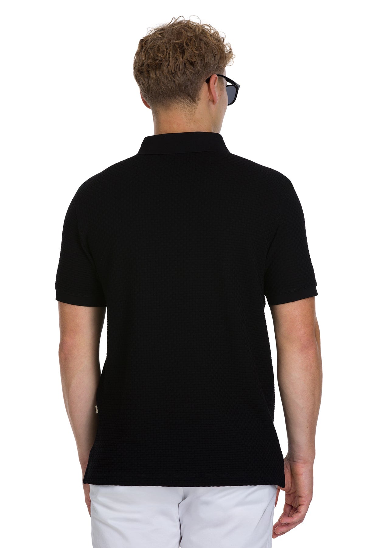 Regular Fit 100% Cotton Mercerized Black Polo T-Shirt