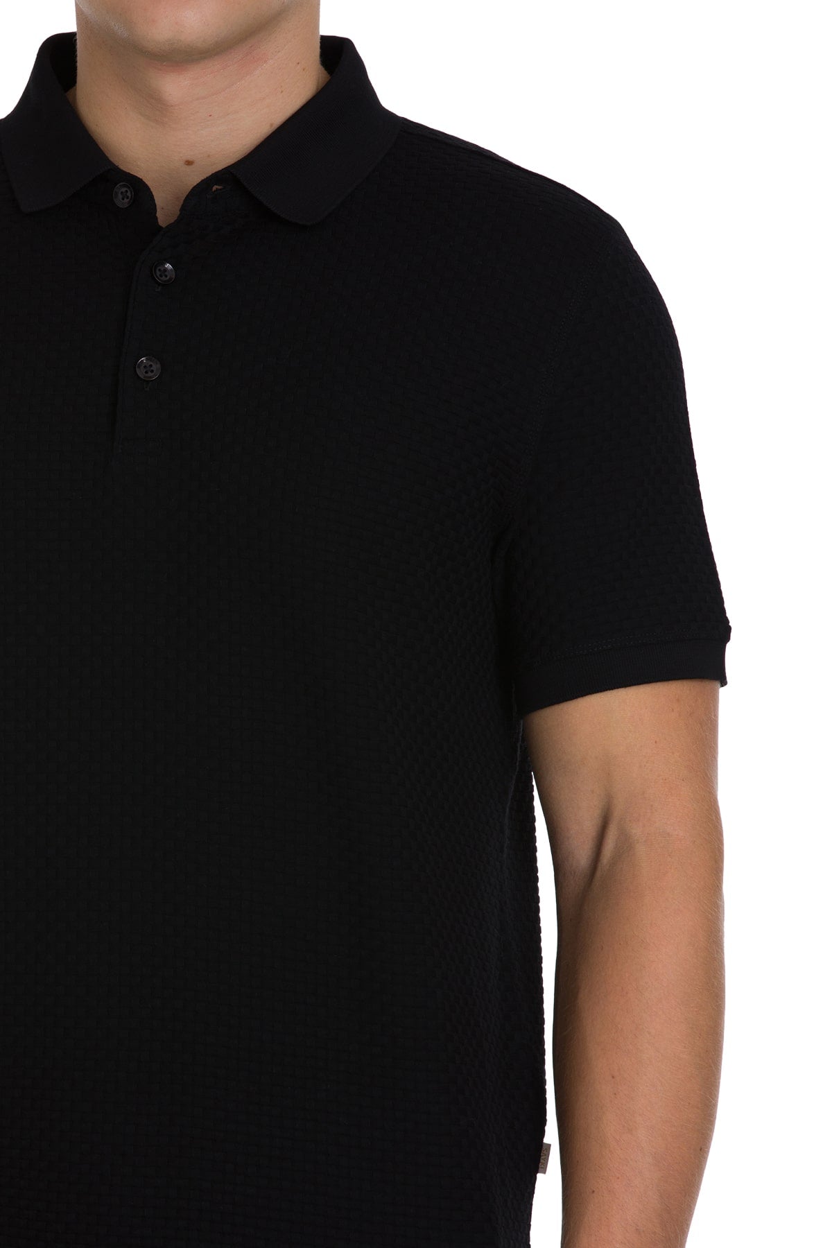 Regular Fit 100% Cotton Mercerized Black Polo T-Shirt