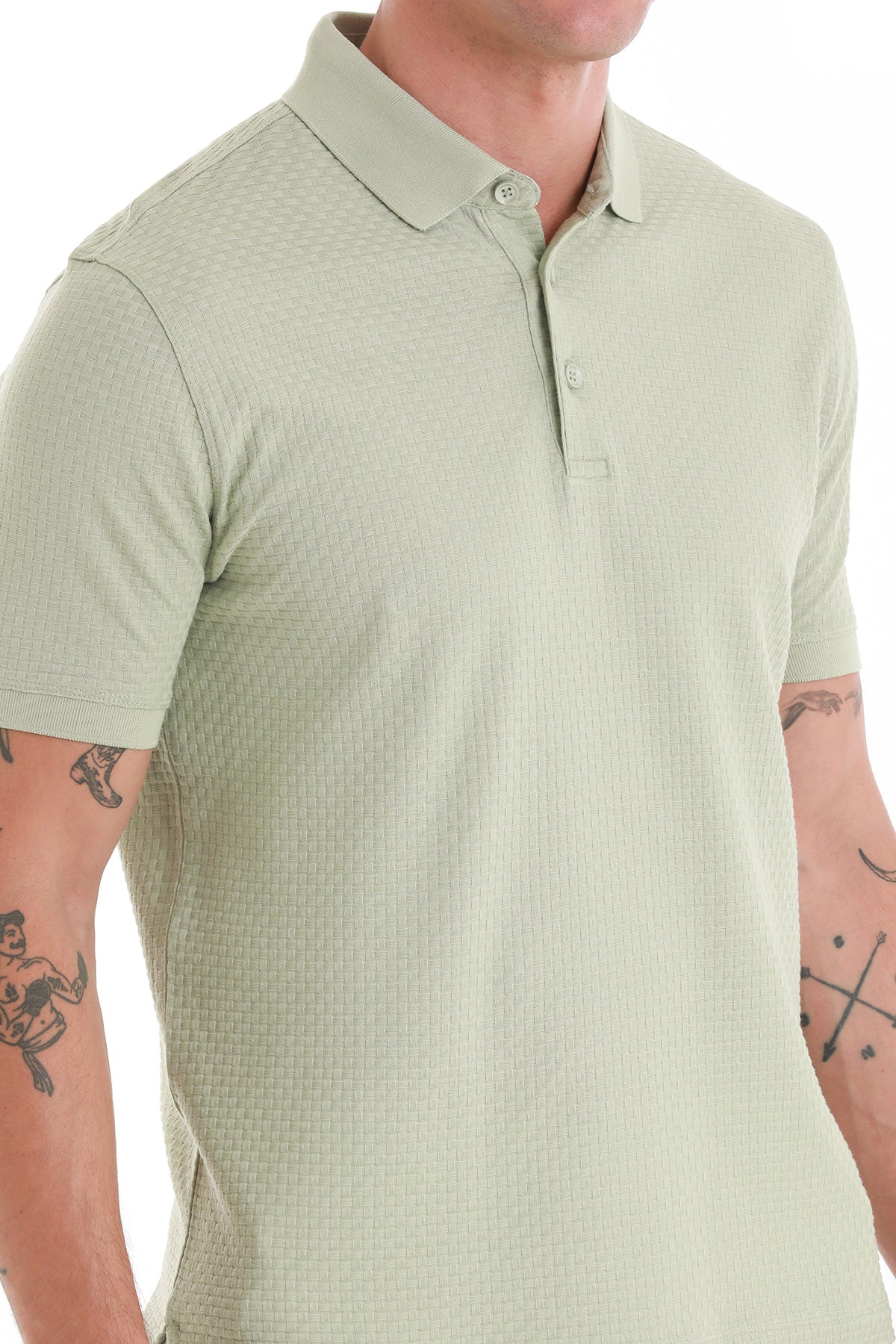 Regular Fit 100% Cotton Mercerized Green Polo T Shirt SAYKI