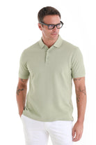 Regular Fit 100% Cotton Mercerized Green Polo T Shirt SAYKI