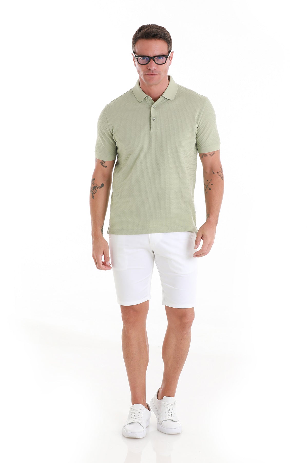 Regular Fit 100% Cotton Mercerized Green Polo T Shirt SAYKI