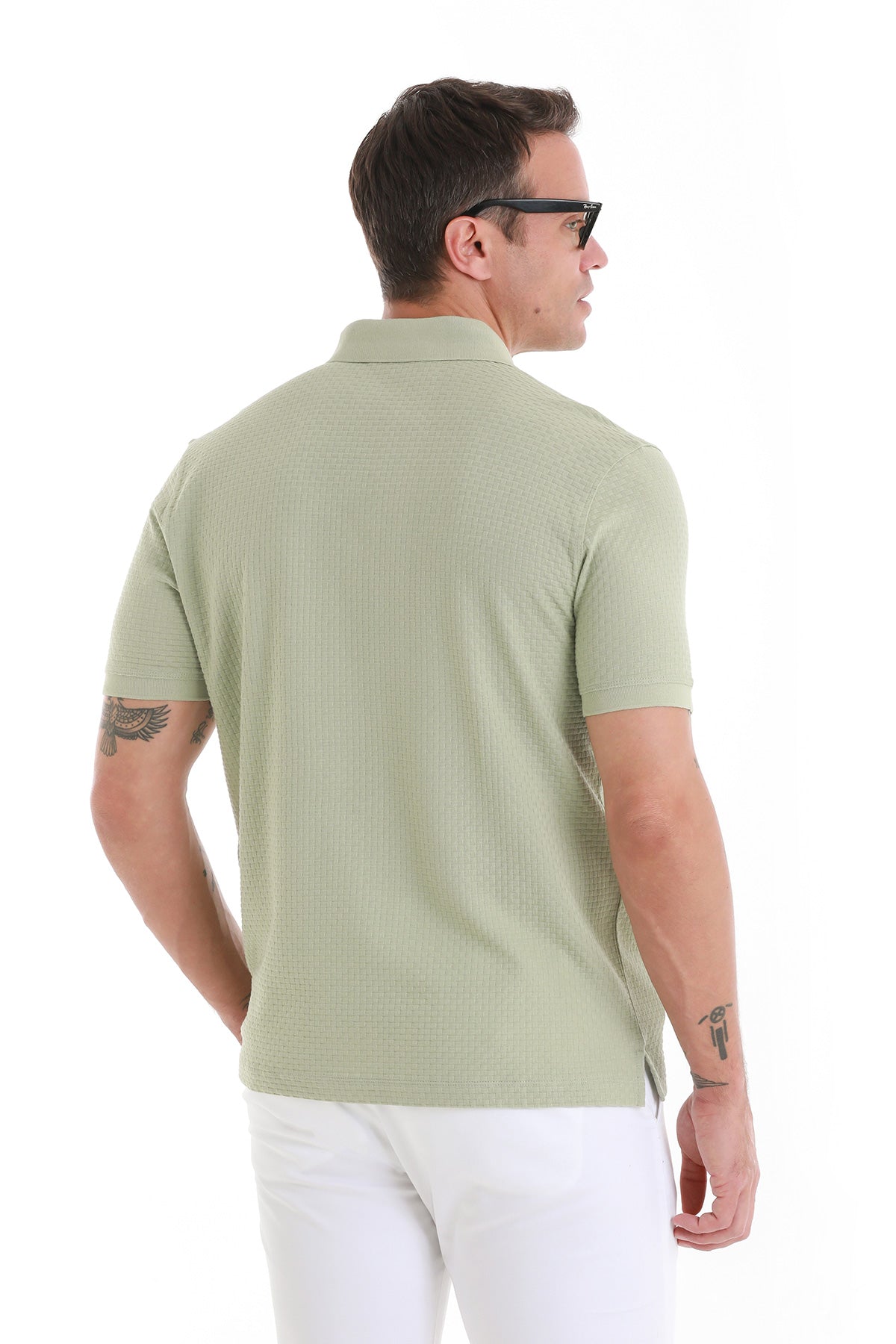 Regular Fit 100% Cotton Mercerized Green Polo T Shirt SAYKI