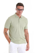 Regular Fit 100% Cotton Mercerized Green Polo T-Shirt