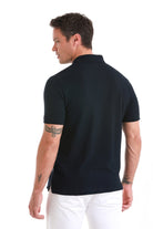 Regular Fit 100% Cotton Mercerized Navy Polo T-Shirt - SAYKI