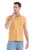 Regular Fit 100% Cotton Mustard Polo T-Shirt - SAYKI